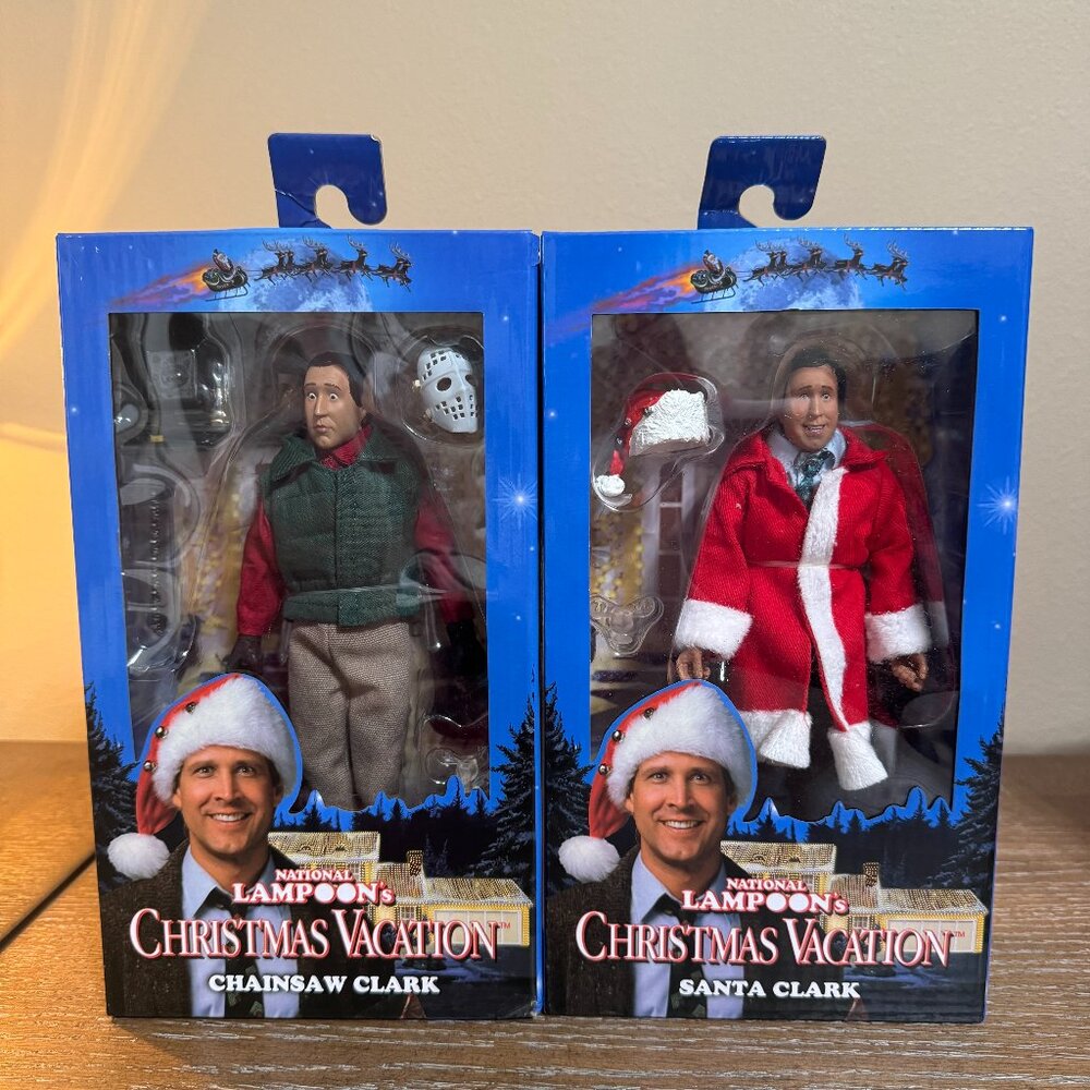 NECA National Lampoon's Christmas Vacation Set Santa Clark & Chainsaw Clark NEW